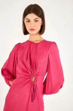 FARM RIO Pink Front Circle Cut Out Midi Dress