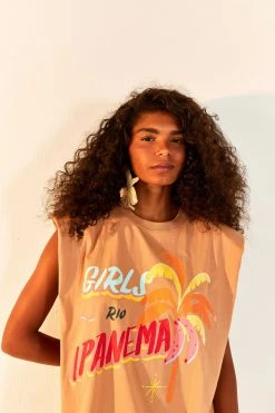 FARM RIO Brown Rio Ipanema T-Shirt Dress New In 7 FARM RIO Brown Rio Ipanema T-Shirt Dress New In