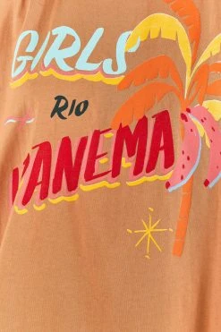FARM RIO Brown Rio Ipanema T-Shirt Dress New In 9 FARM RIO Brown Rio Ipanema T-Shirt Dress New In