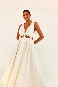 FARM RIO New In White Cut Out Midi Dress