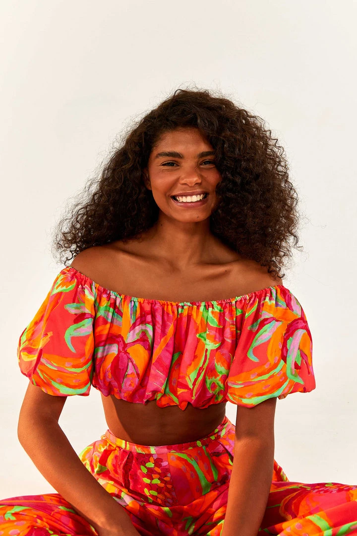 FARM RIO Fruit Brush Crop Top 1 FARM RIO Fruit Brush Crop Top