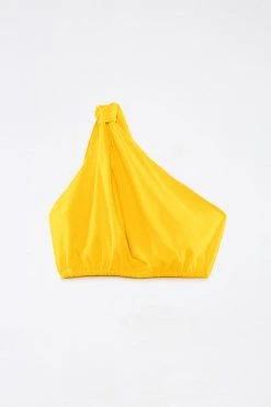 FARM RIO Yellow One Shoulder Knot Top