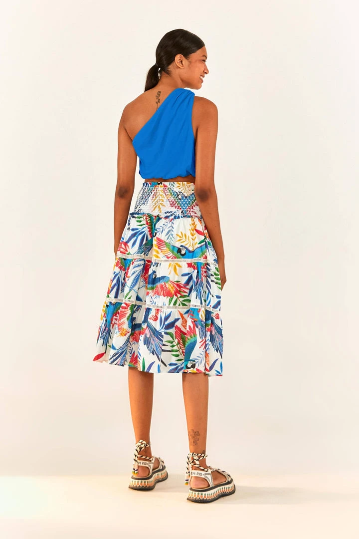 FARM RIO Blue One-Shoulder Knot Top 2 FARM RIO Blue One-Shoulder Knot Top