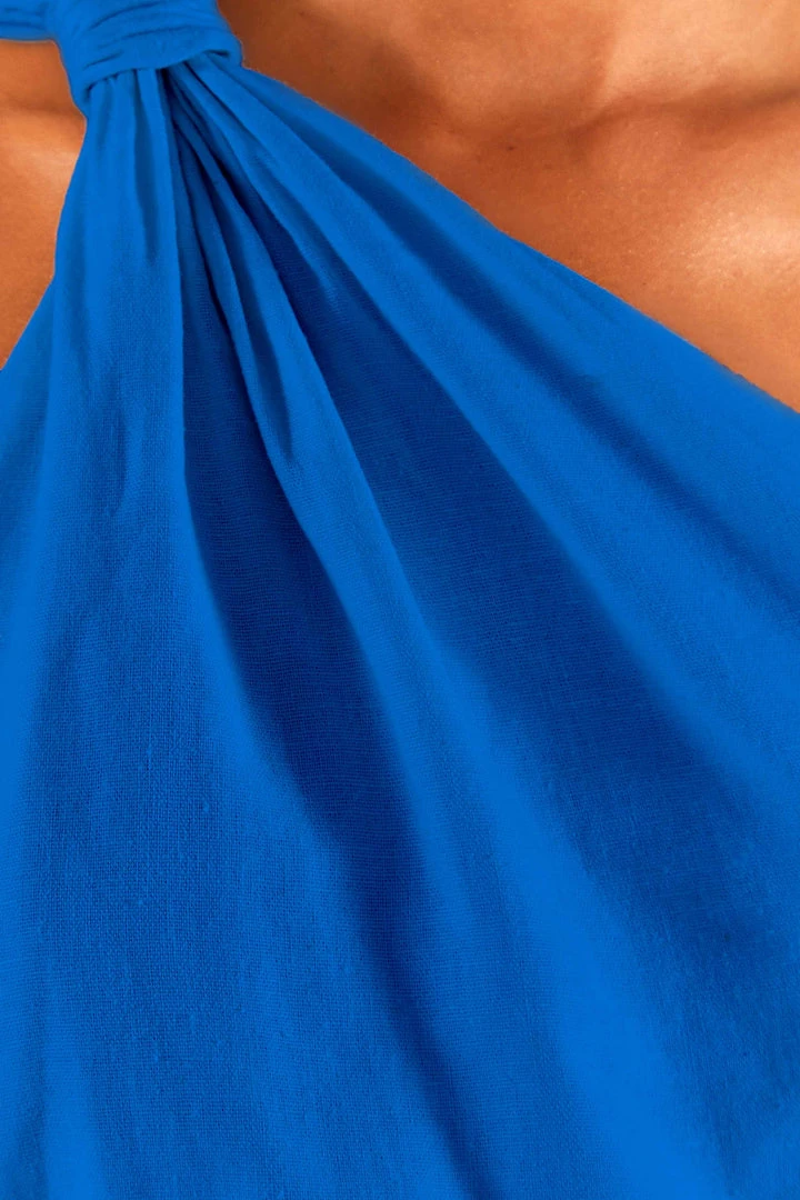 FARM RIO Blue One-Shoulder Knot Top 5 FARM RIO Blue One-Shoulder Knot Top