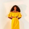 FARM RIO Yellow Knot Midi Dress New In