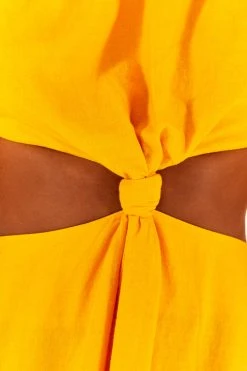 FARM RIO Yellow Knot Midi Dress New In 9 FARM RIO Yellow Knot Midi Dress New In