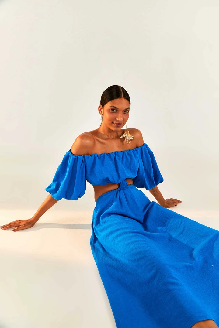 FARM RIO New In Blue Knot Midi Dress 3 FARM RIO New In Blue Knot Midi Dress