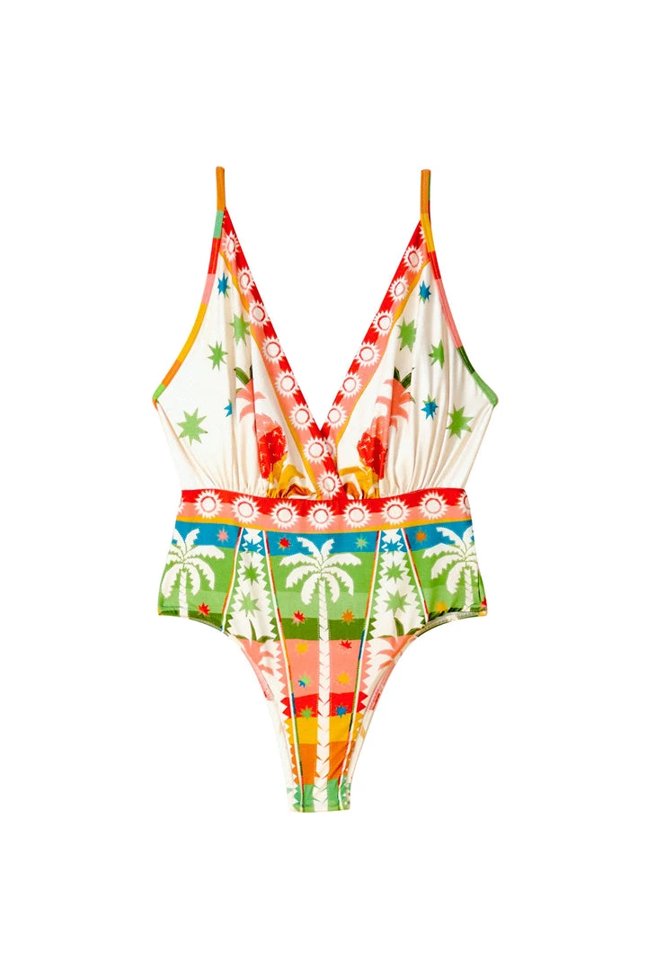 FARM RIO New In Rainbow Sunset One Piece Swimsuit 5 FARM RIO New In Rainbow Sunset One Piece Swimsuit
