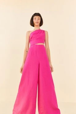 FARM RIO New In Pink One Shoulder Jumpsuit