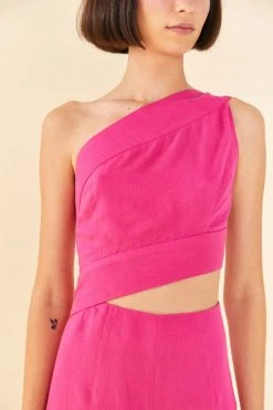 FARM RIO New In Pink One Shoulder Jumpsuit 7 FARM RIO New In Pink One Shoulder Jumpsuit