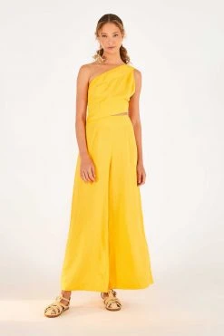 FARM RIO New In Yellow One Shoulder Jumpsuit 8 FARM RIO New In Yellow One Shoulder Jumpsuit