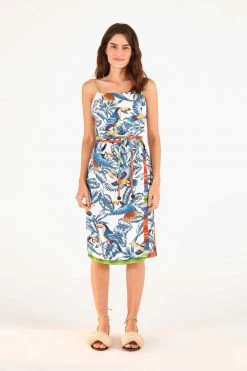 FARM RIO New In FLYING TOUCANS OPEN BACK MIDI DRESS 6 FARM RIO New In FLYING TOUCANS OPEN BACK MIDI DRESS