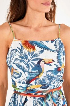 FARM RIO New In FLYING TOUCANS OPEN BACK MIDI DRESS 7 FARM RIO New In FLYING TOUCANS OPEN BACK MIDI DRESS