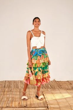 FARM RIO New In OFF WHITE FRONT BOW TOP 8 FARM RIO New In OFF WHITE FRONT BOW TOP