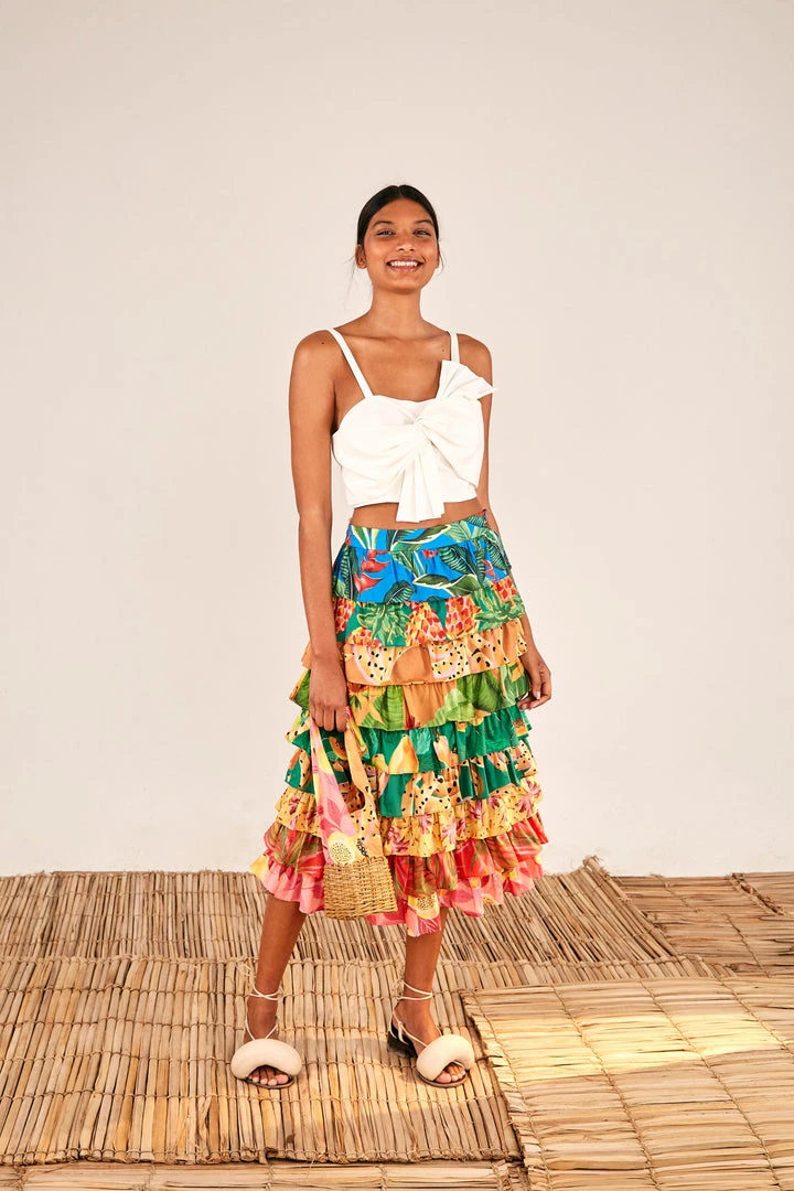 FARM RIO New In OFF WHITE FRONT BOW TOP 4 FARM RIO New In OFF WHITE FRONT BOW TOP