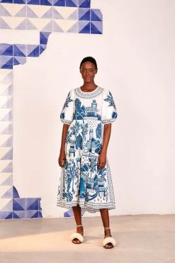 FARM RIO ANCIENT GARDEN MIDI DRESS New In