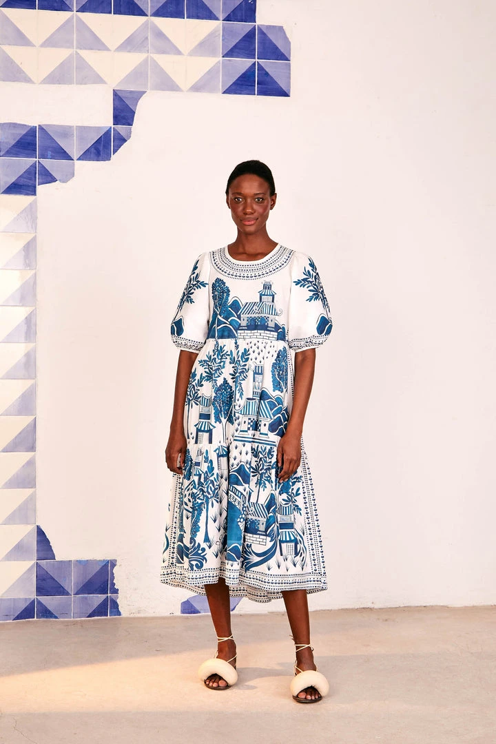 FARM RIO ANCIENT GARDEN MIDI DRESS New In 1 FARM RIO ANCIENT GARDEN MIDI DRESS New In